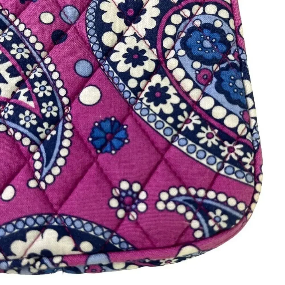 Vera Bradley Boysenberry Tablet Sleeve Padded Paisley Zip Around Bag Quilted